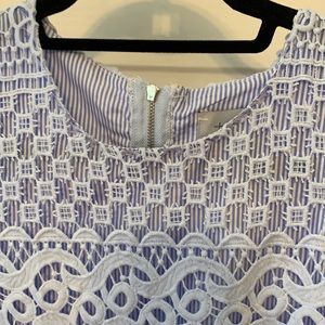 NWT beautiful anthropology lace over blue & white